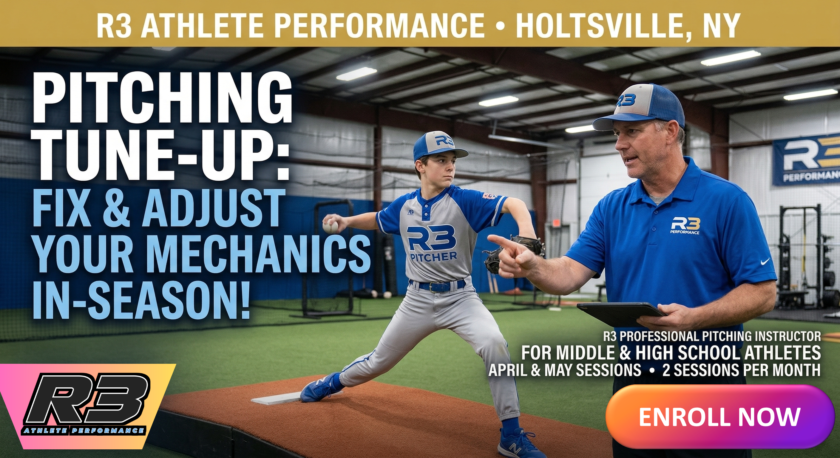 Pitching tune-up lesson Holtsville R3 athlete performance