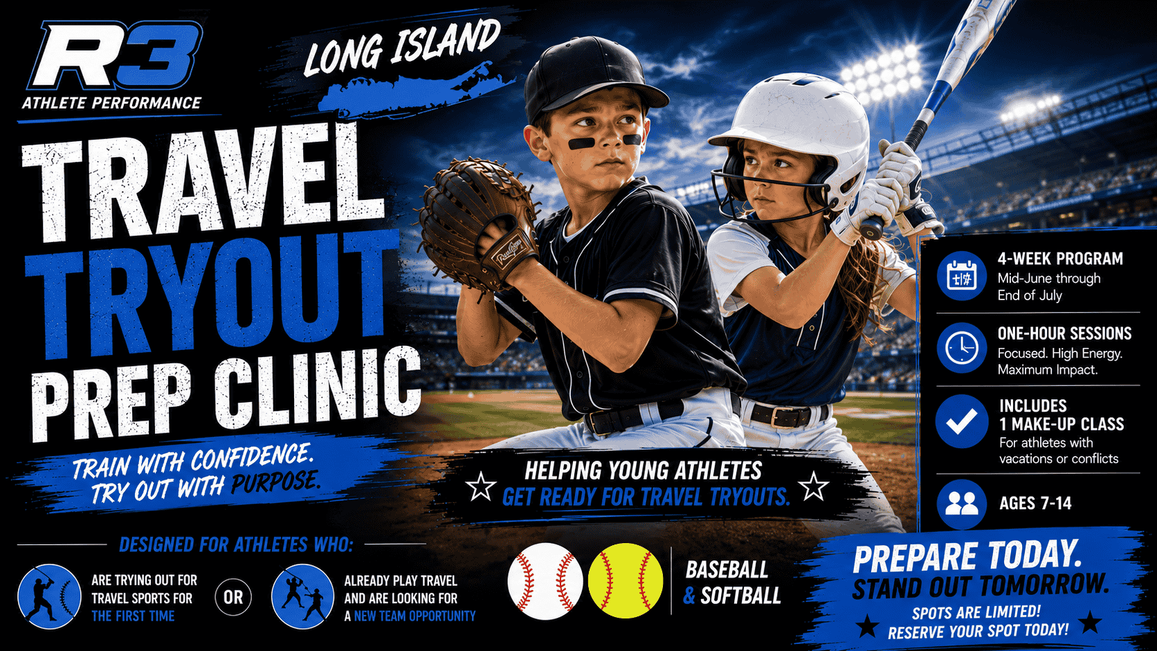 travel tryouts preparation clinic baseball fastpitch long island 2026 li
